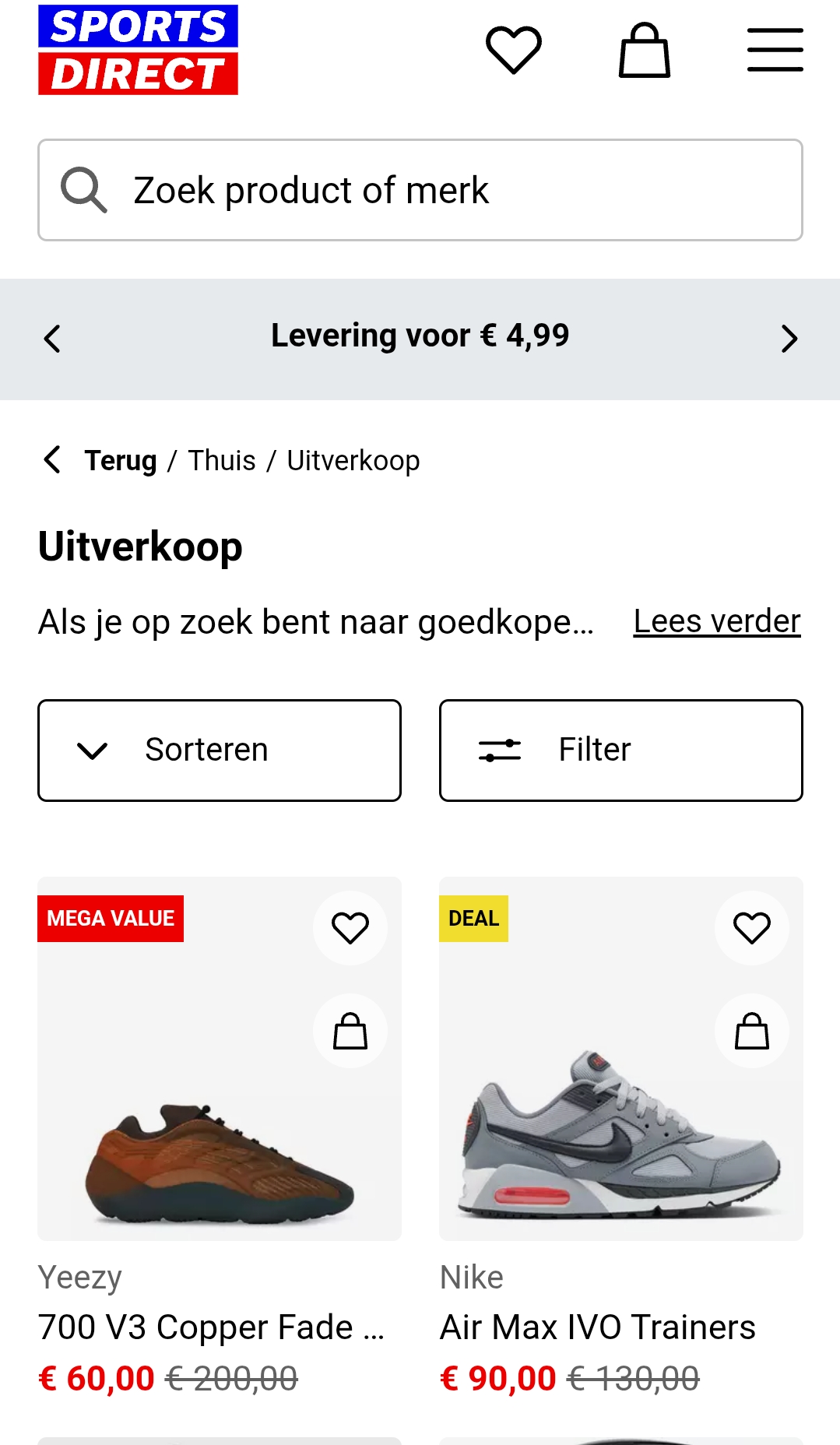 Uitverkoop sports direct
