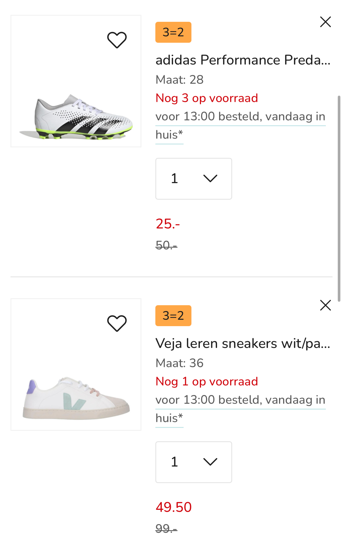 3 = 2 actie kleertjes