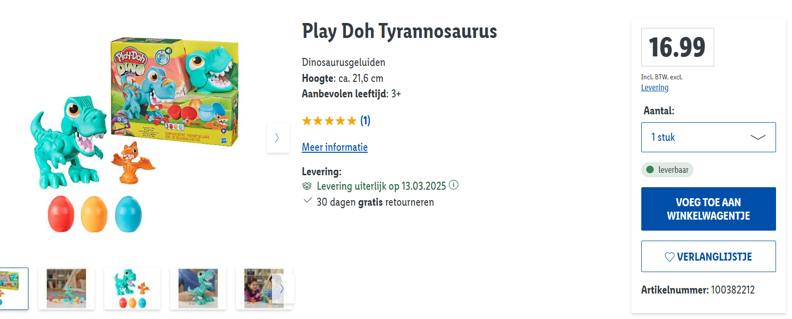 Play-Doh Dino Crew Crunchin T-Rex €16,99 💛 Lidl webshop