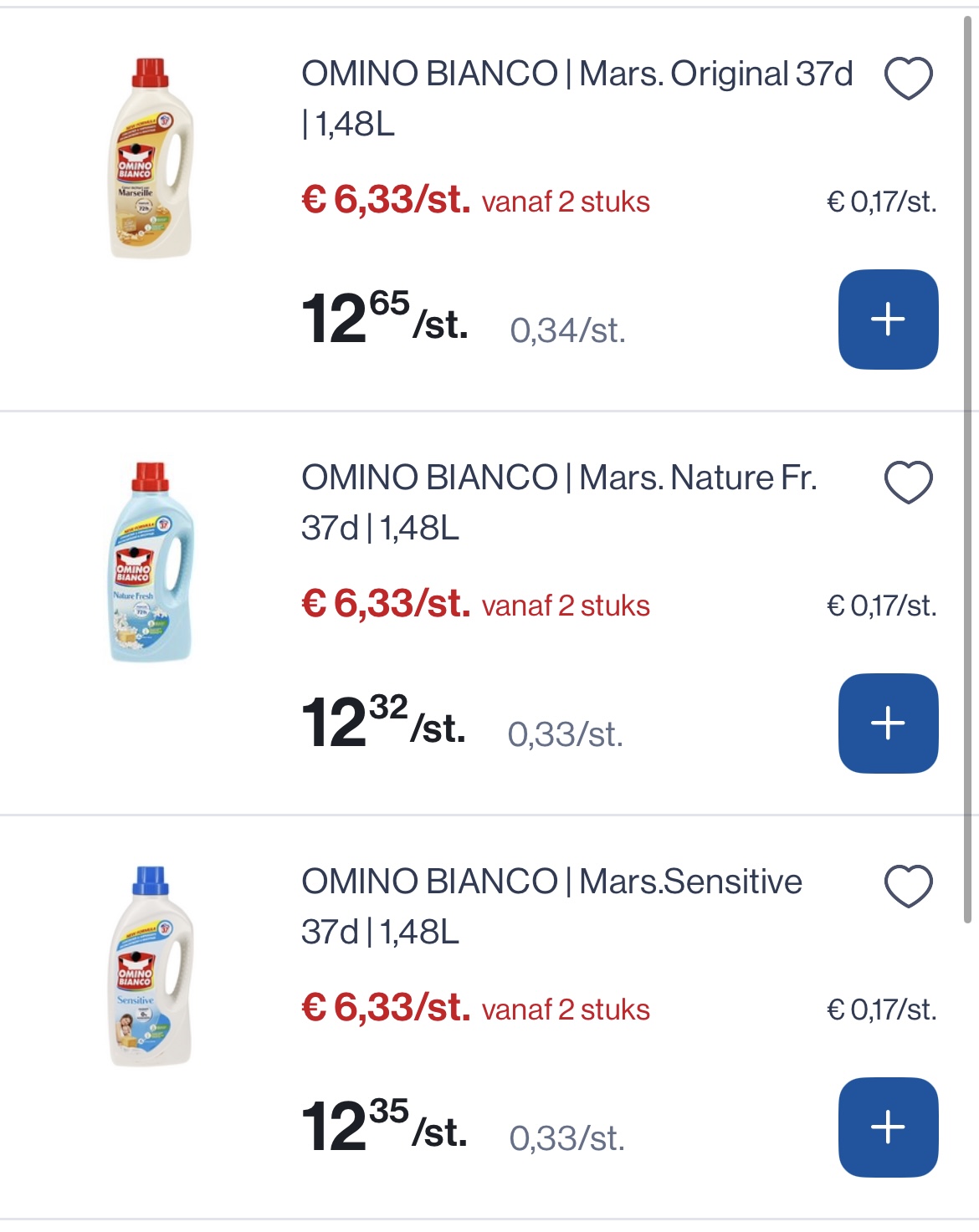 Omino Bianco verschillende varianten