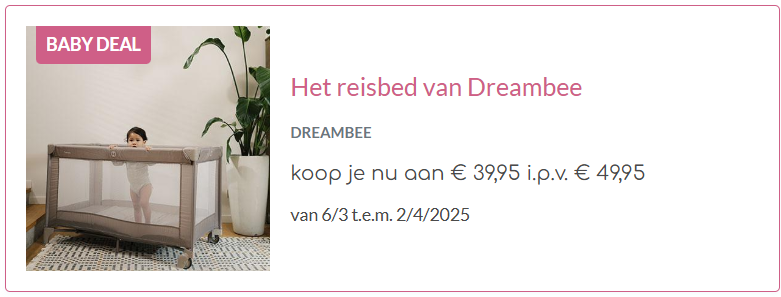 Dreambee reisbed met 20% korting 🌈
