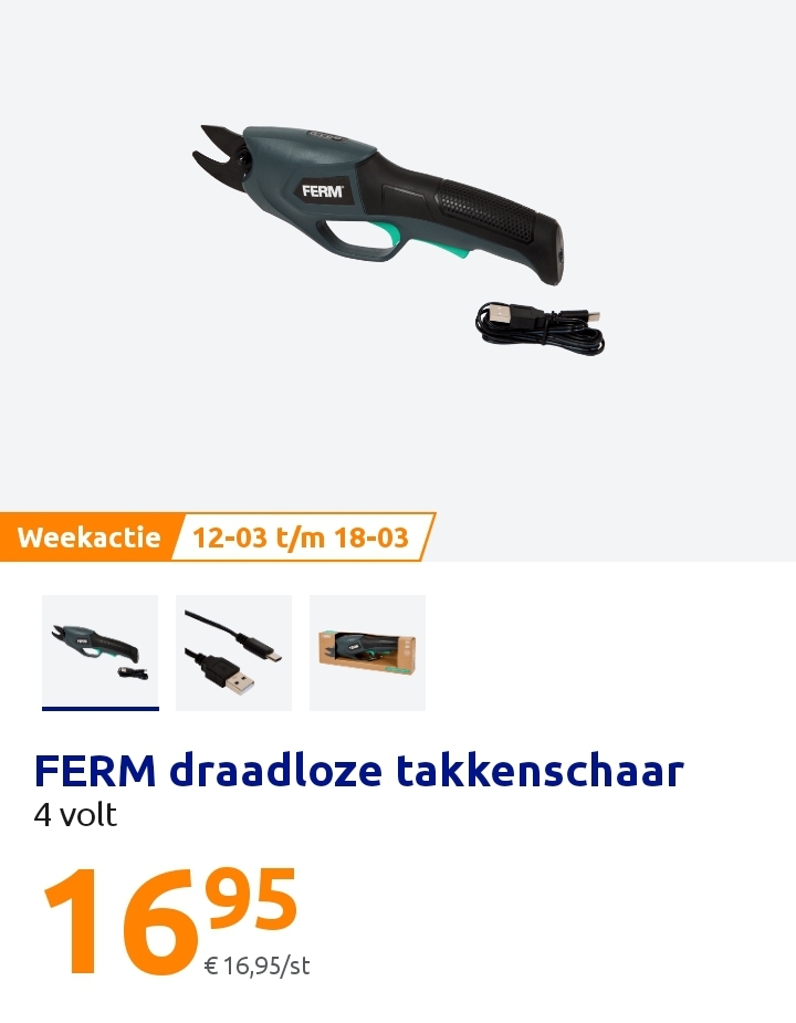 FERM draadloze takkenschaar