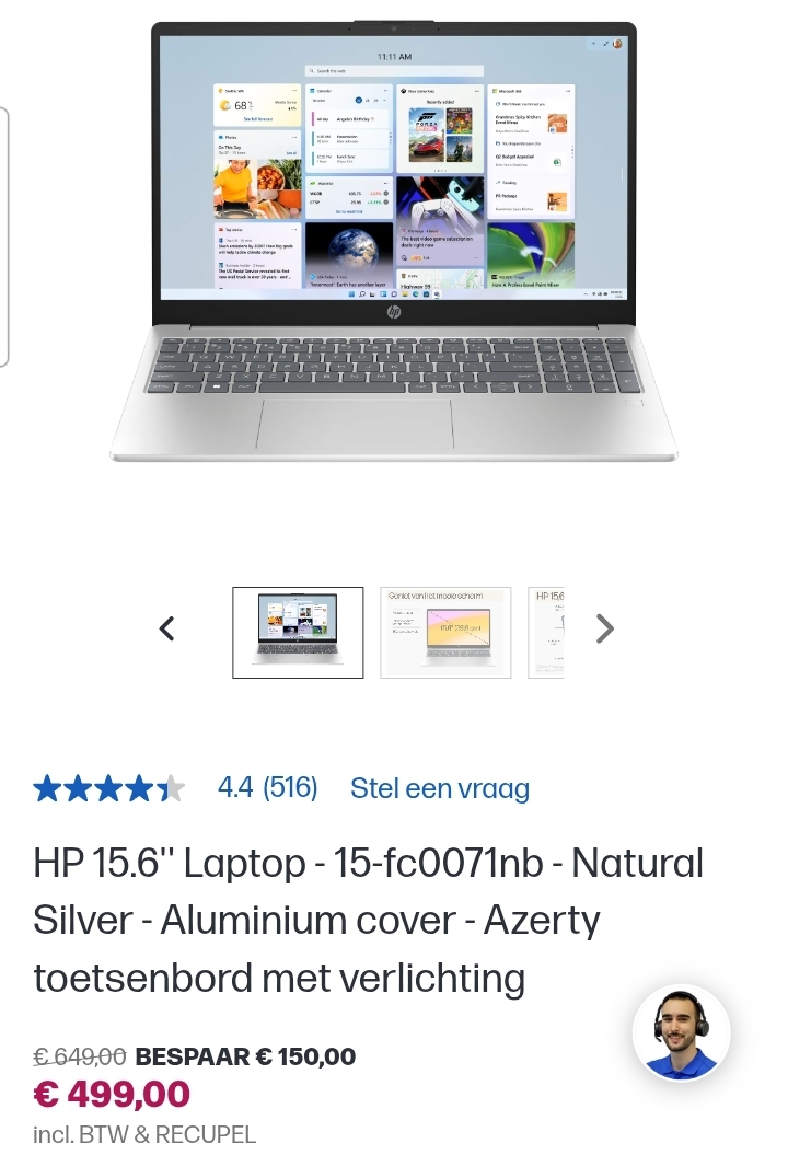 HP 15.6'' Laptop 15-fc0071nb