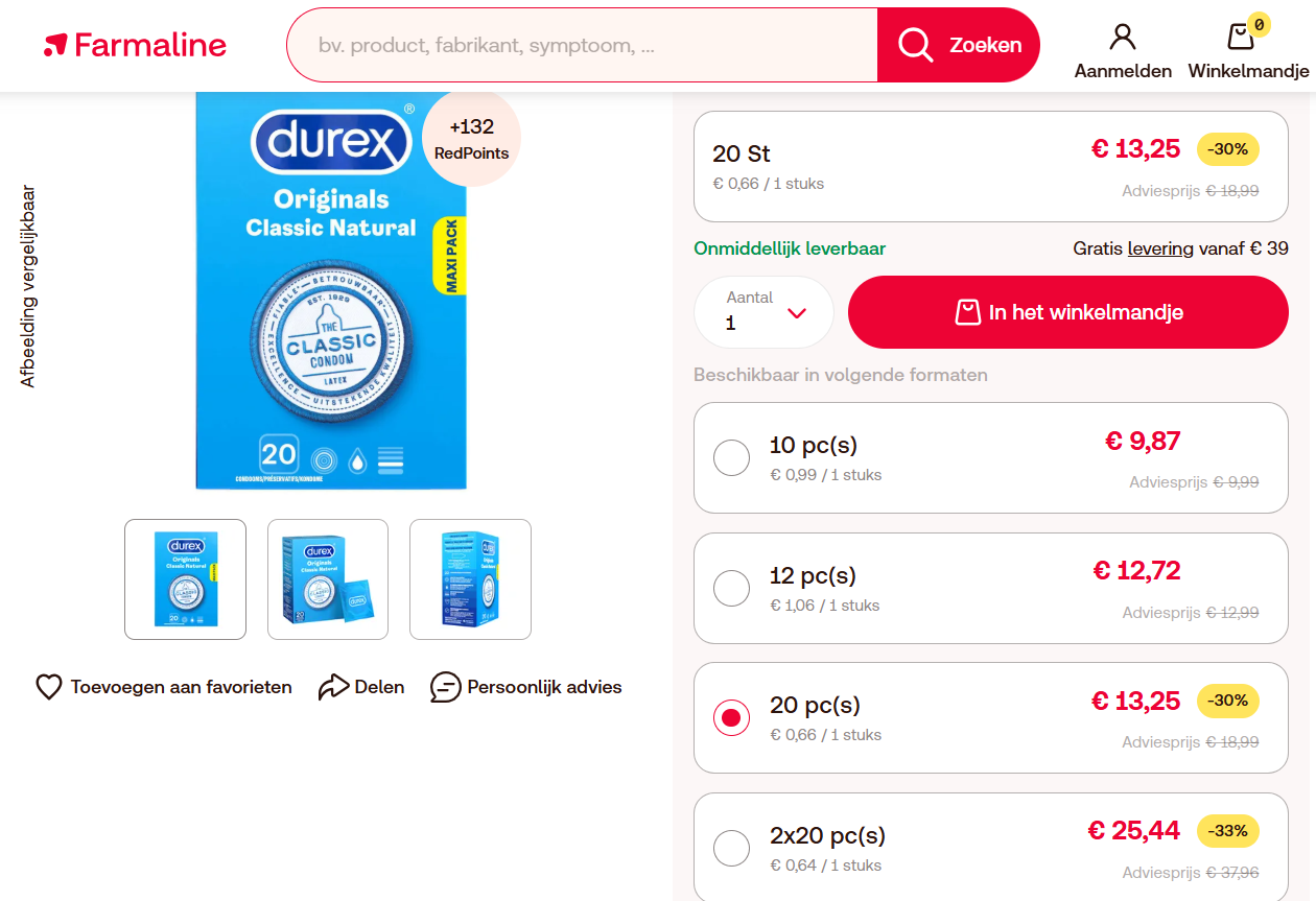 -33% Durex Classic Natural