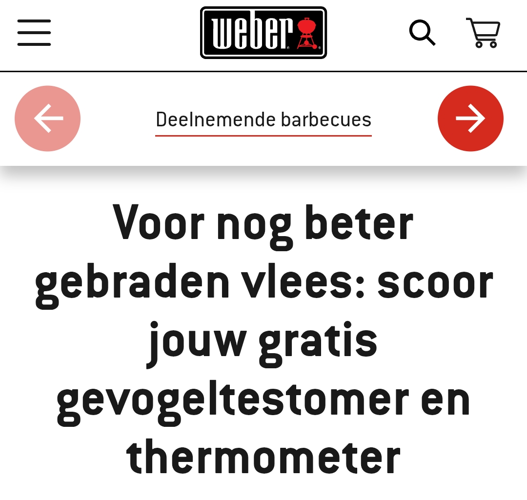 gratis gevogeltestomer bij Weber