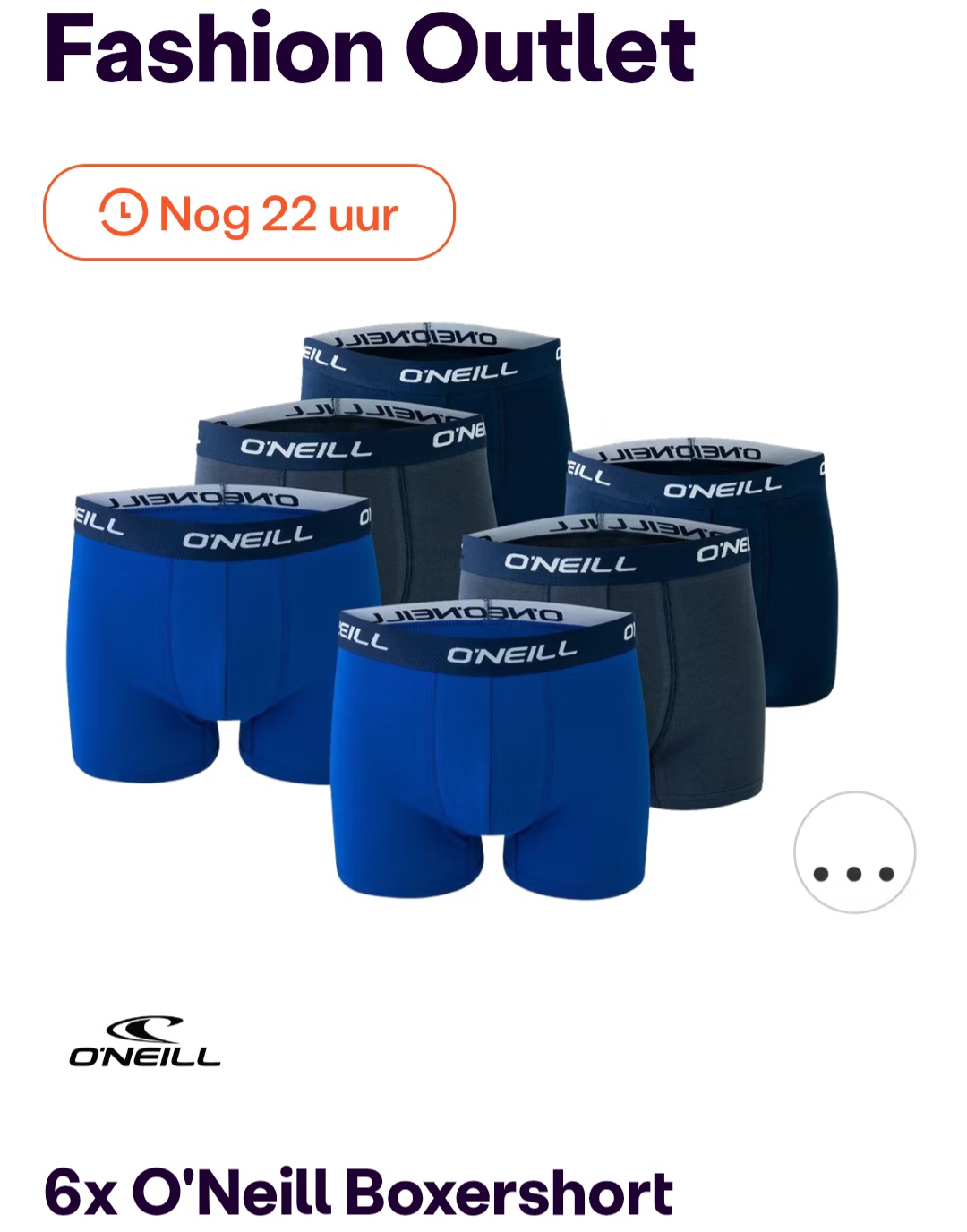 6x O'Neill Boxershort -55% op ibood.com