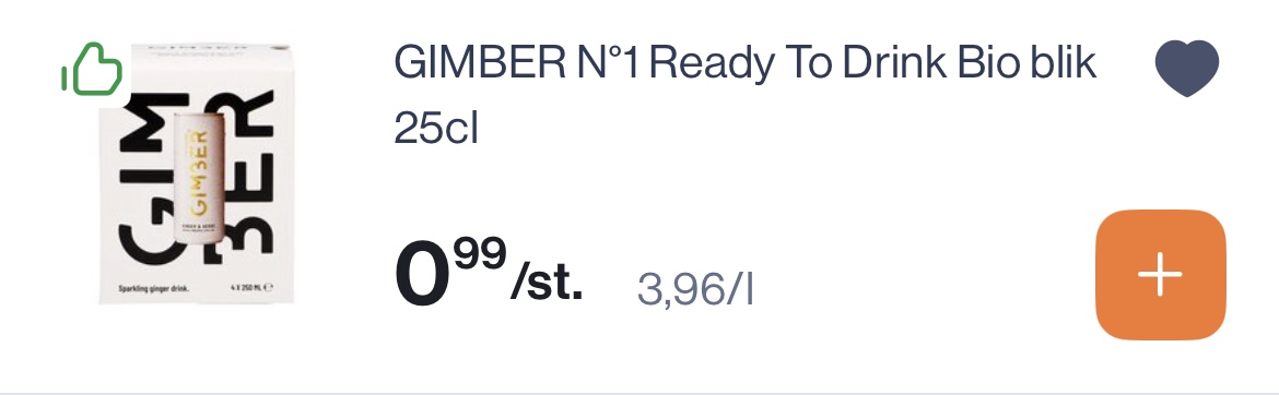 Gimber nr 1 ready to drink bio blik 25 cl