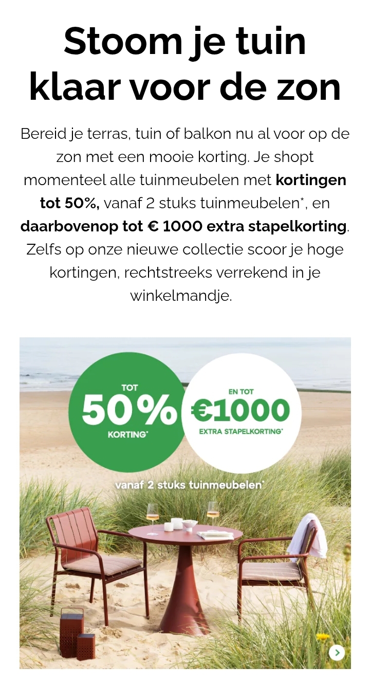 Exterioo tuinmeubelen promotie
