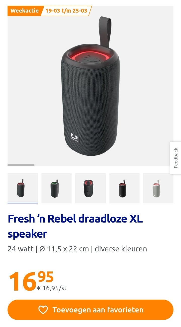 Fresh ’n Rebel draadloze XL speaker