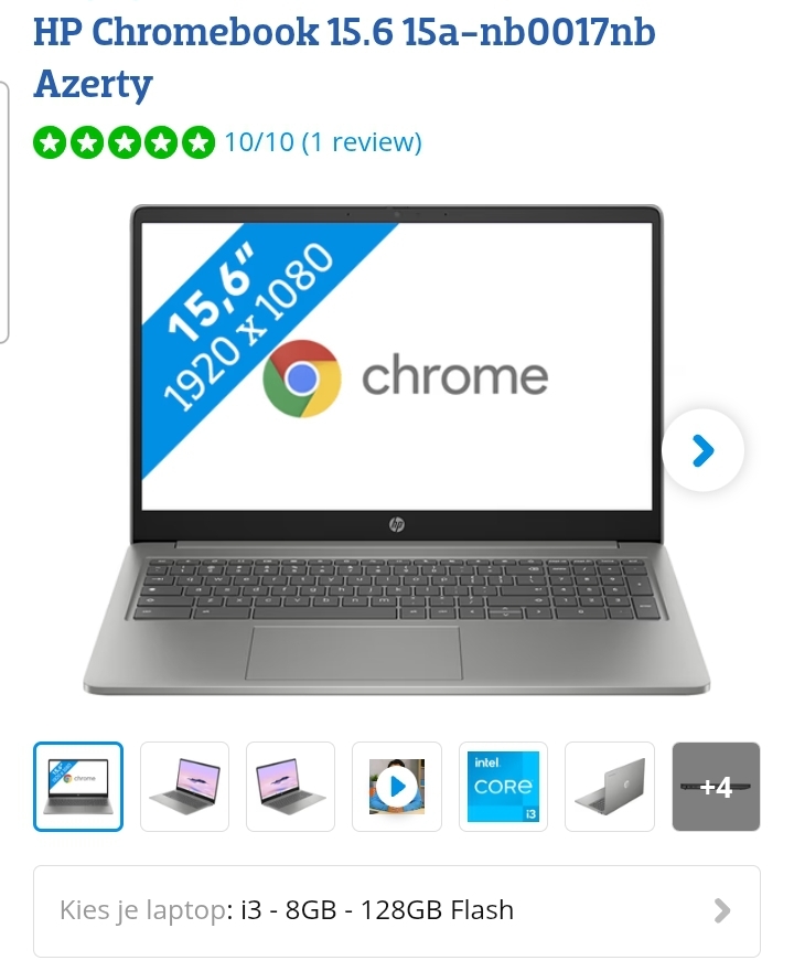 HP Chromebook 15.6 15a-nb0017nb Azerty