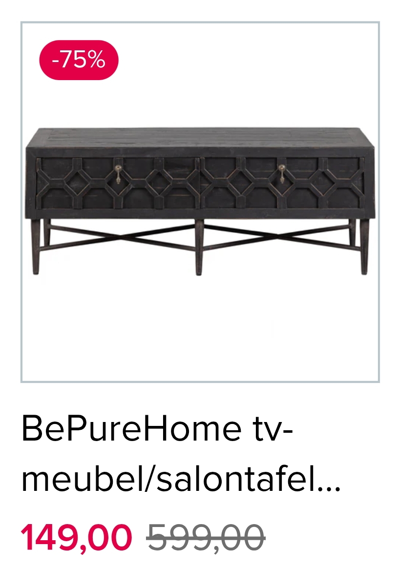 Meubels en deco tot wel 80% korting bij VT Wonen