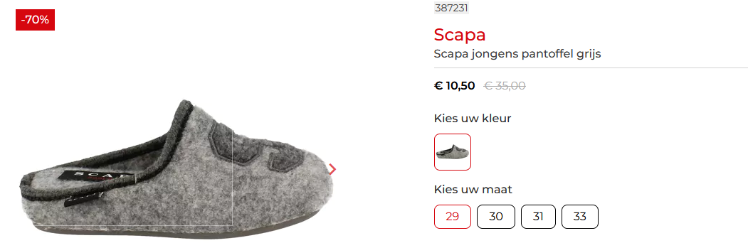 Scapa pantoffels voor jongens