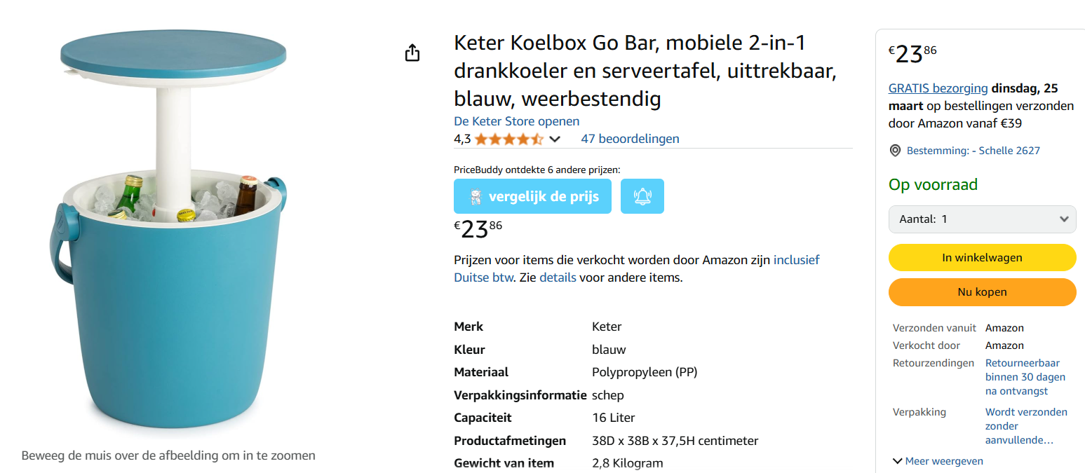 Keter Koelbox Go Bar, 16L goedkoop bij Amazon 🇩🇪 🧊