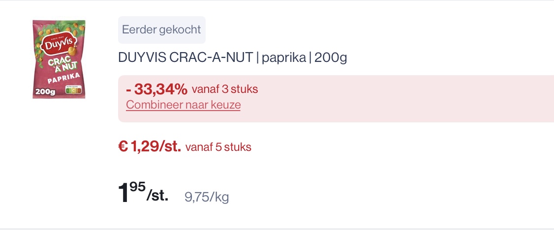 Mooi koopje op Duyvis nootjes 200 gram