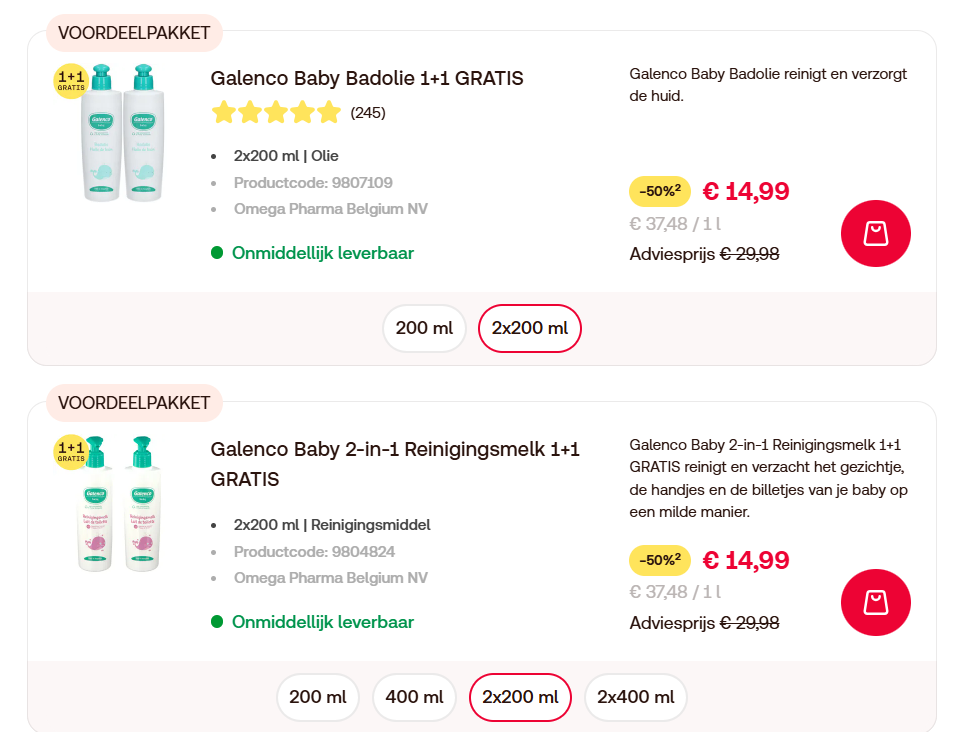 1+1 Galenco verzorging voor baby's/kindjes 👶gratis digitale thermometer 🌡️