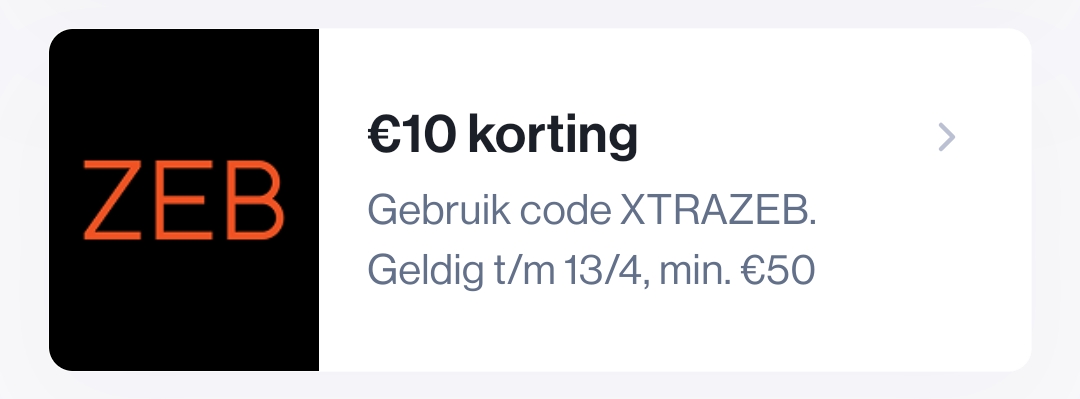 Zeb €10 korting via Colruyt