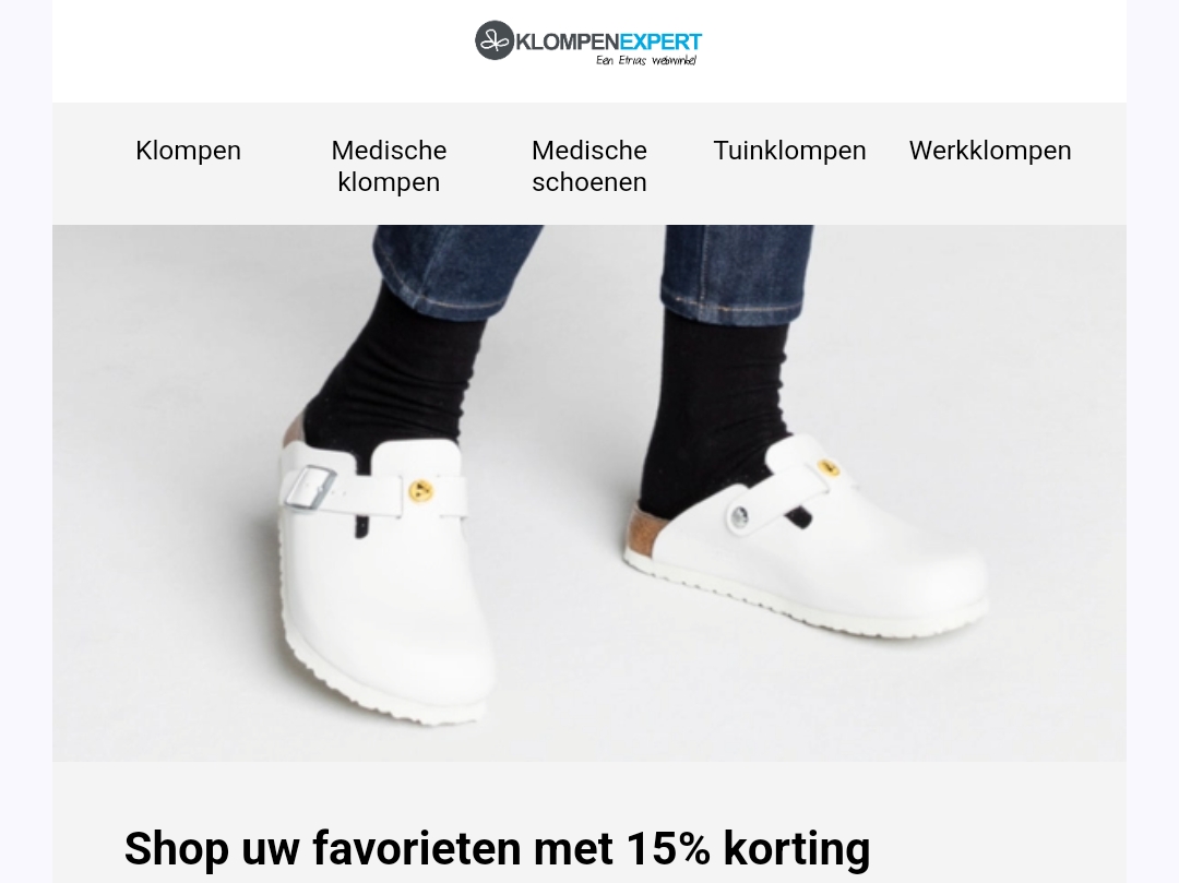Klompenexpert 15% korting op de hele collectie