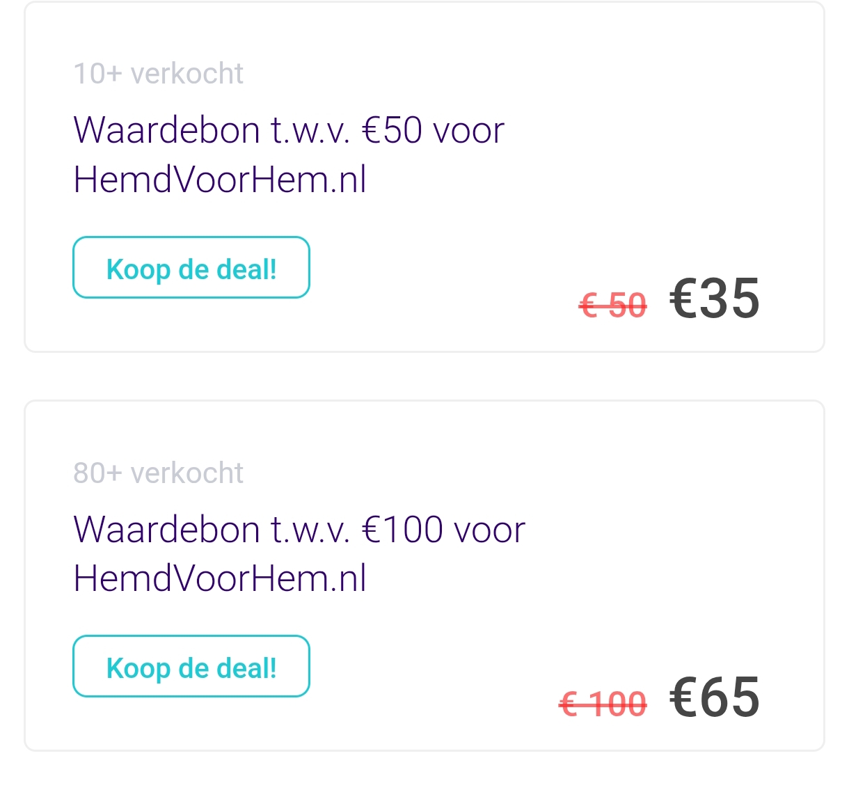 Bespaar tot 35% extra bij Hemdvoorhem.nl