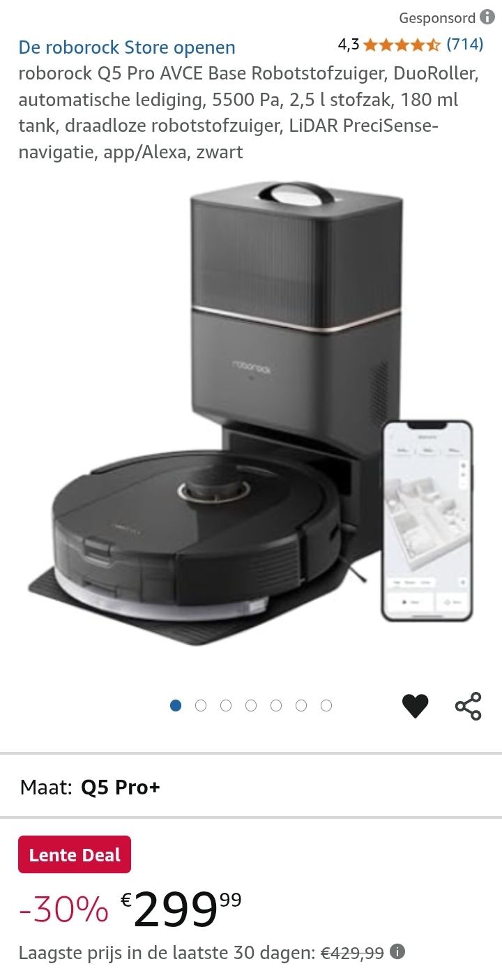 Roborock Robotstofzuiger Q5 Pro+ met station Zwart