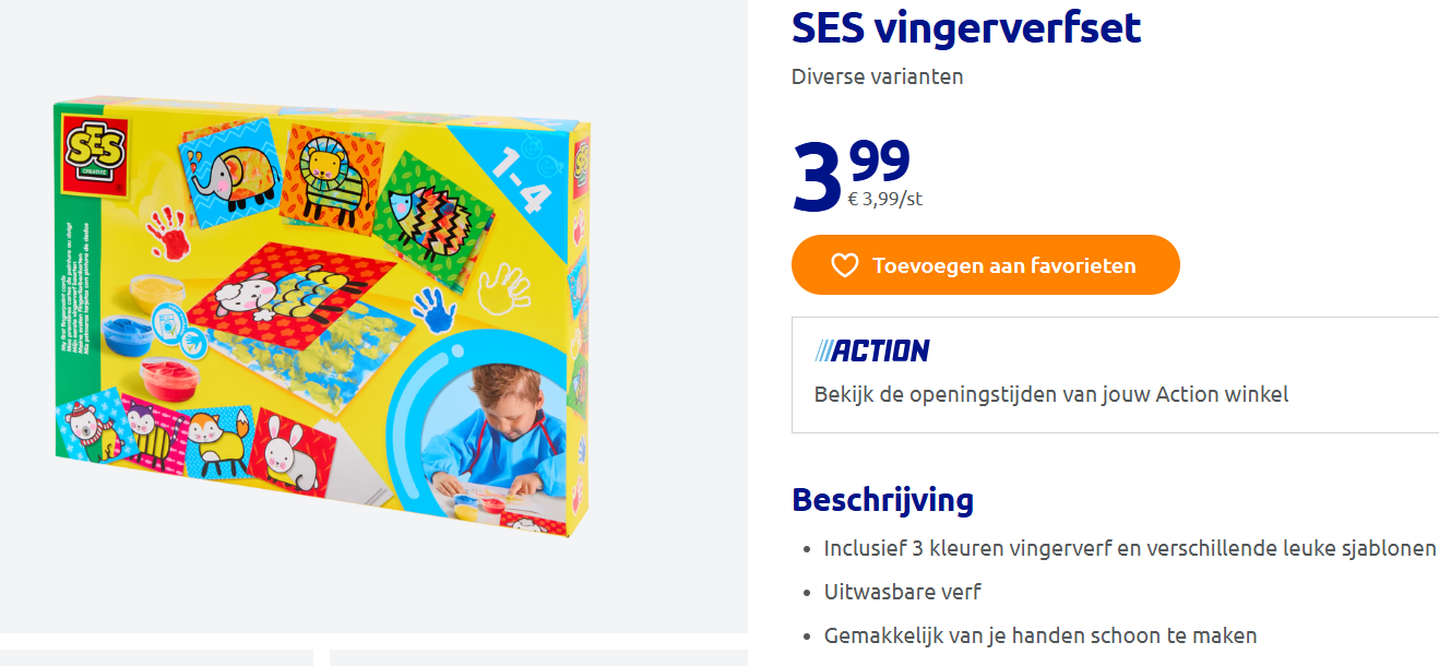 SES vingerverfset 👇 €3,99 bij Action