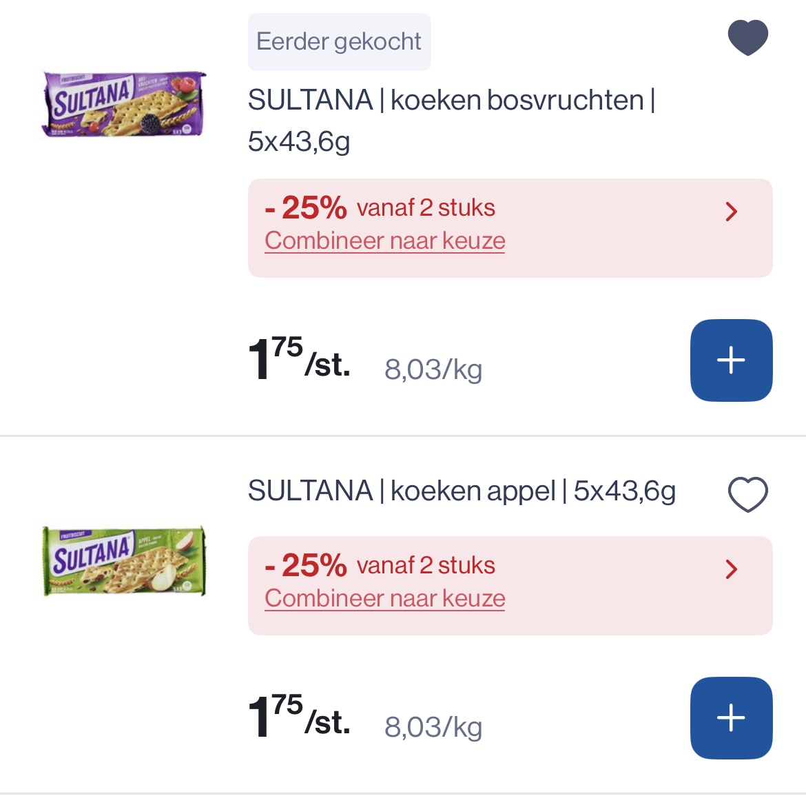 Verschillende sultana koeken in promo