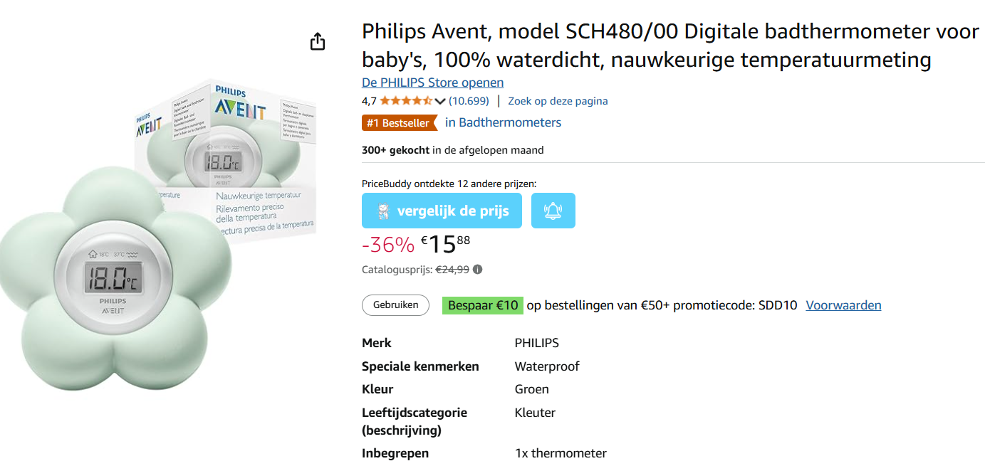 Philips badthermometer met hoge korting 🌺 Amazon België
