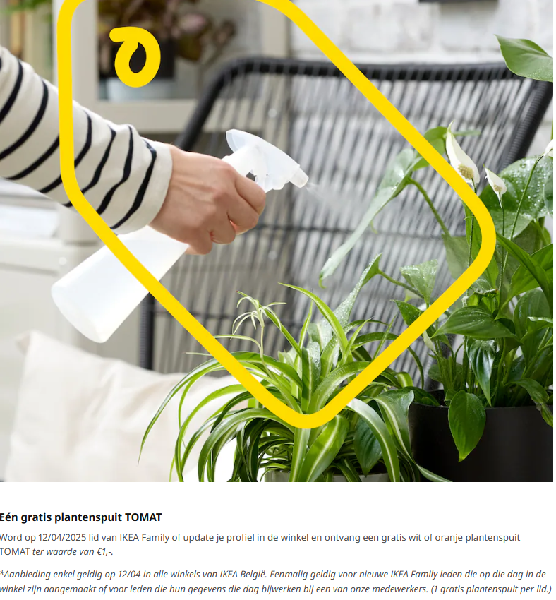 Gratis plantenspuit TOMAT op 12 april bij Ikea 💛