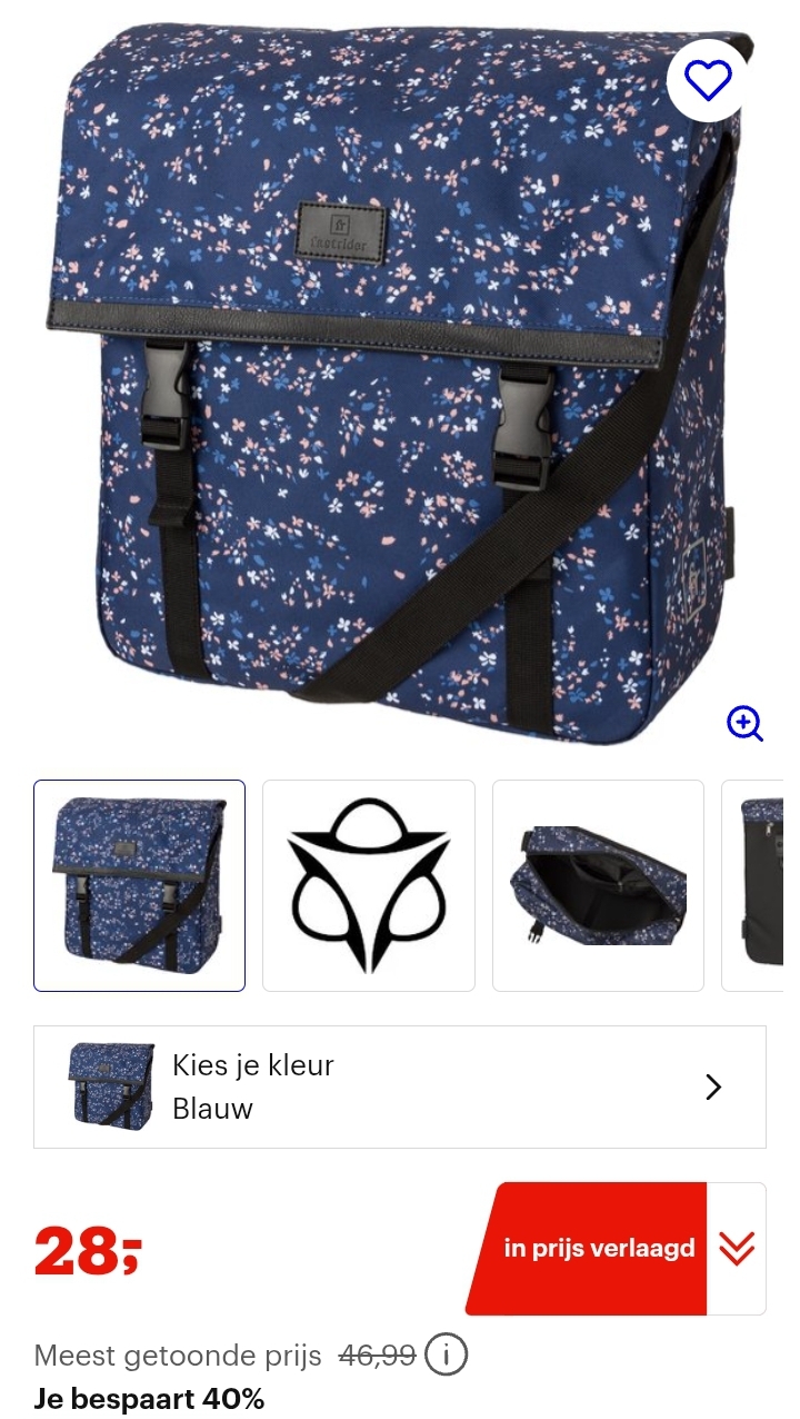 Fastrider Nara Enkele Fietstas Blauw 17L