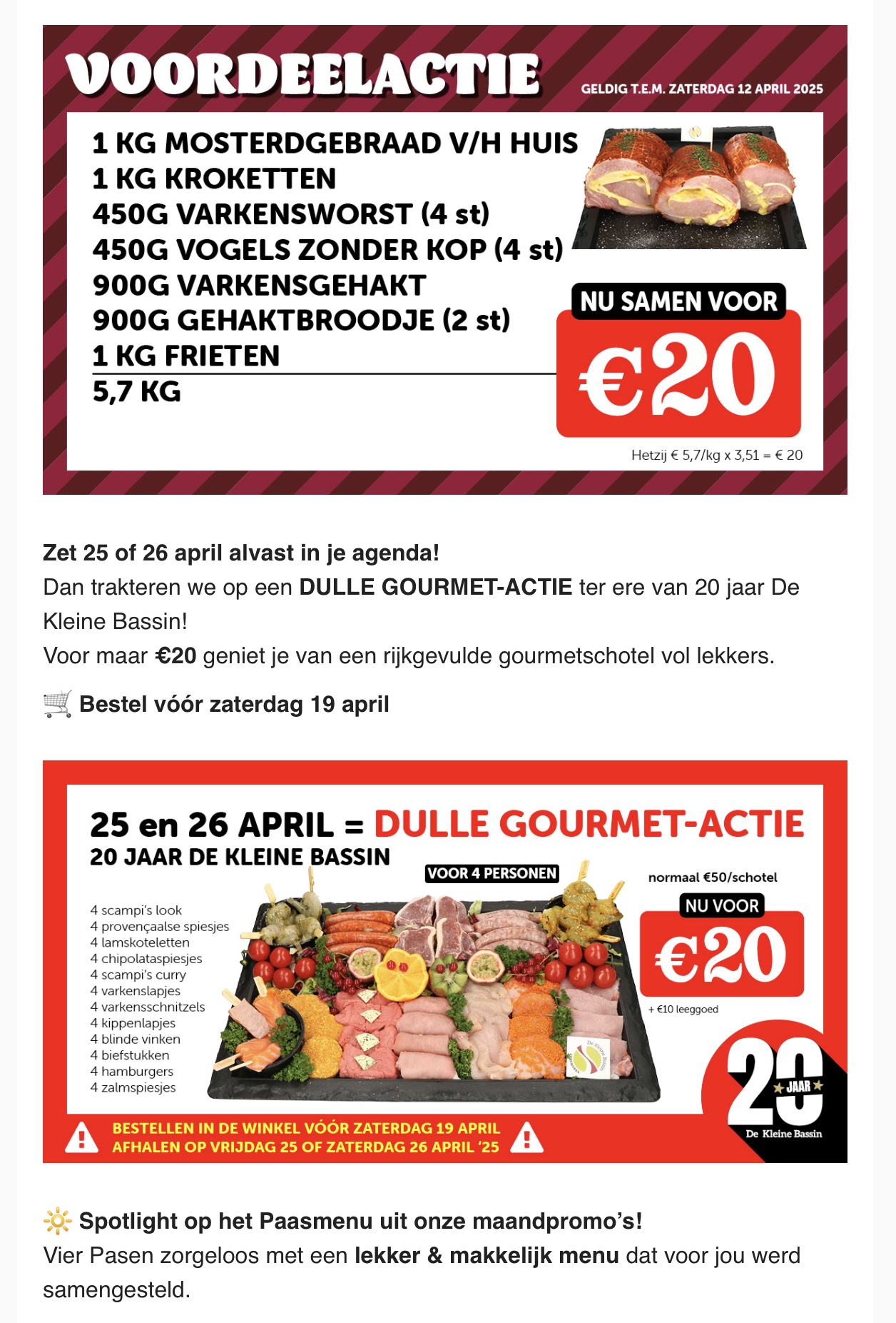 Voordeelpakket & gourmetschotel