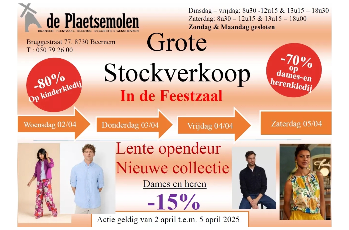 Grote stockverkoop dames en heren talloze merken Oedelem