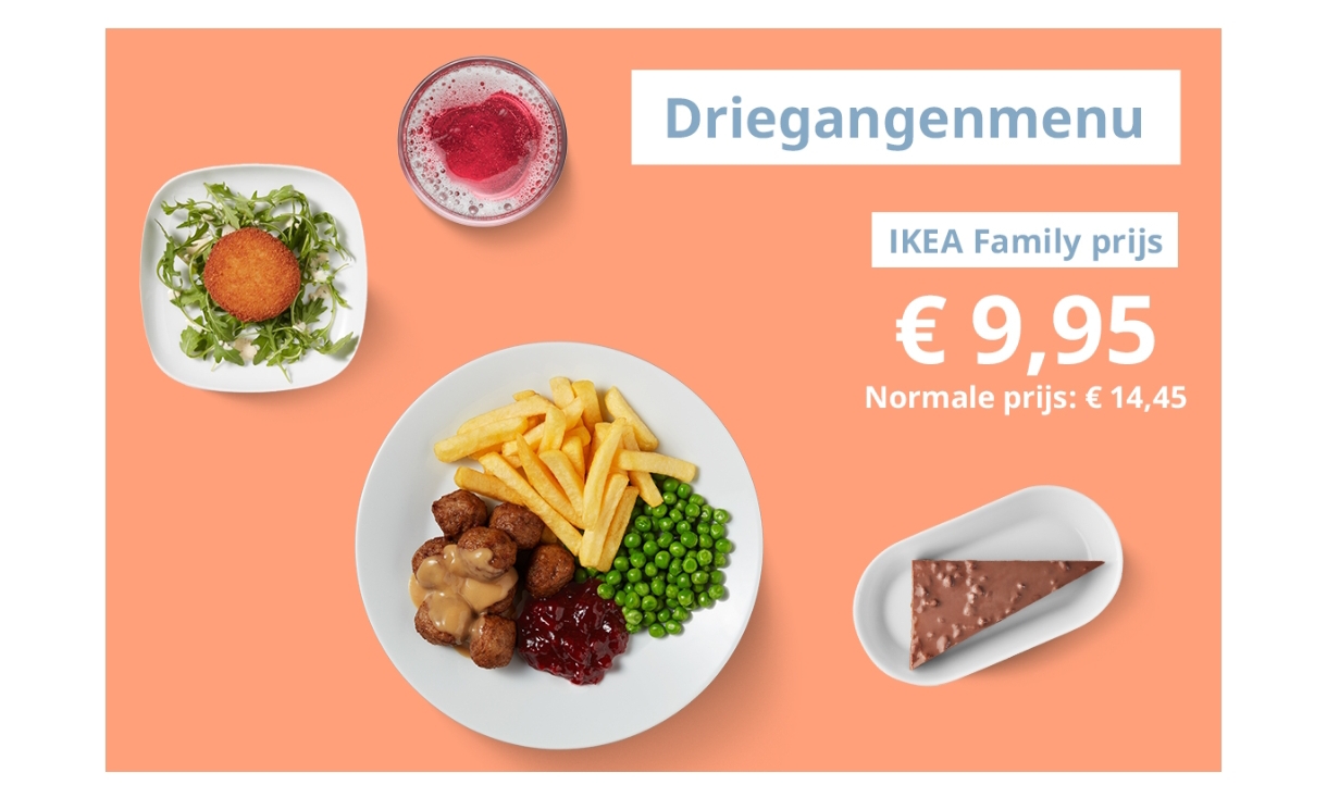 Zweeds 3-gangenmenu voor slechts € 9,95 in Ikea