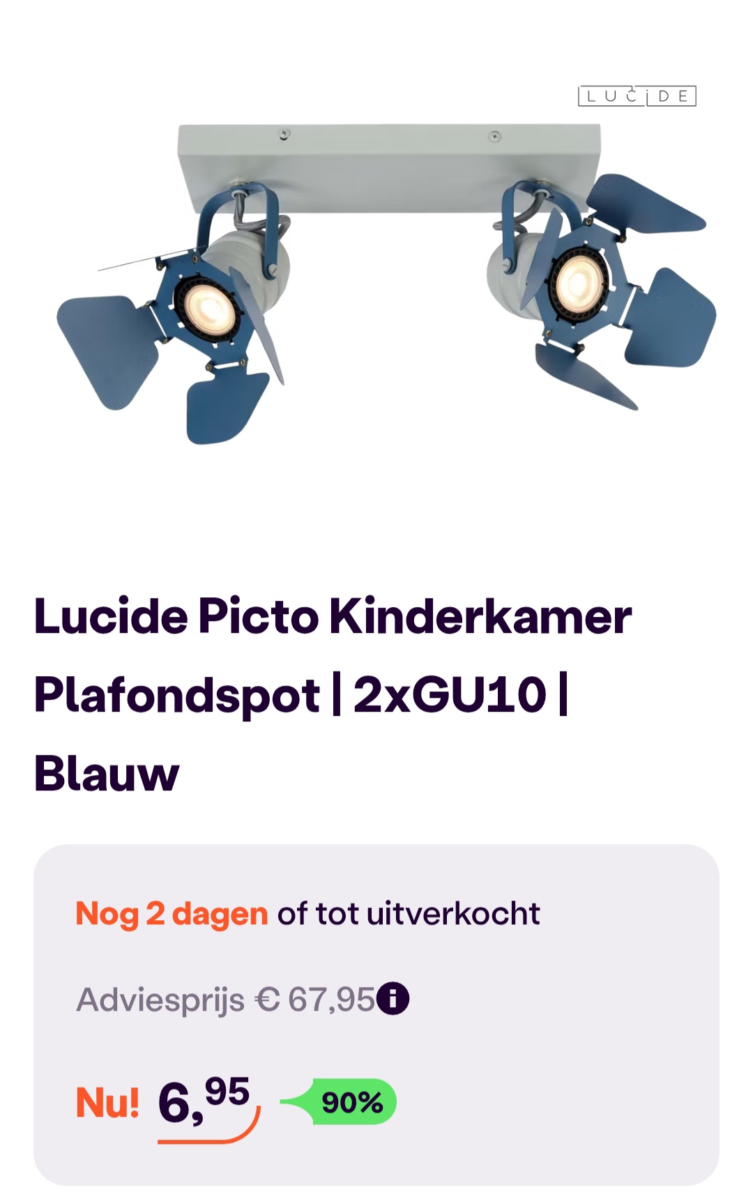 Lucide picto plafondspot -90% op ibood.com