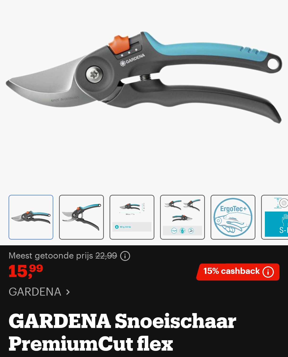 15% cashback op Gardena snoeigereedschap