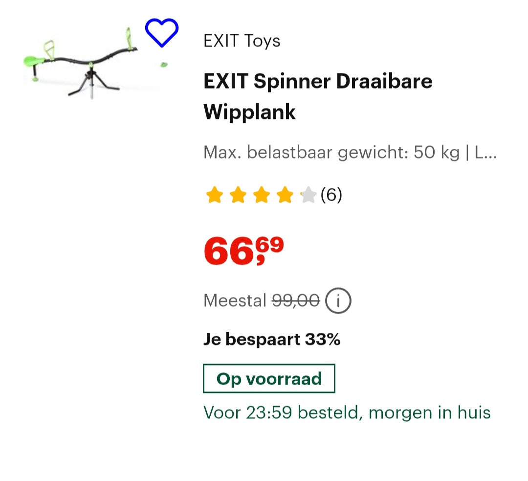 spinner draaibare wipplank -33% op bol.com