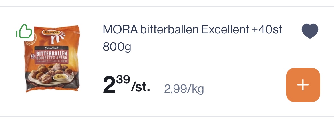 Mora bitterballen excellent .+-40 st -52%