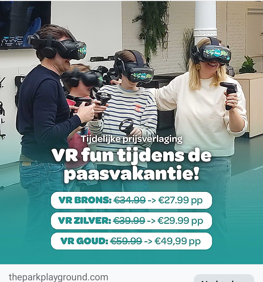 VR in de paasvakantie? 25% korting the park
