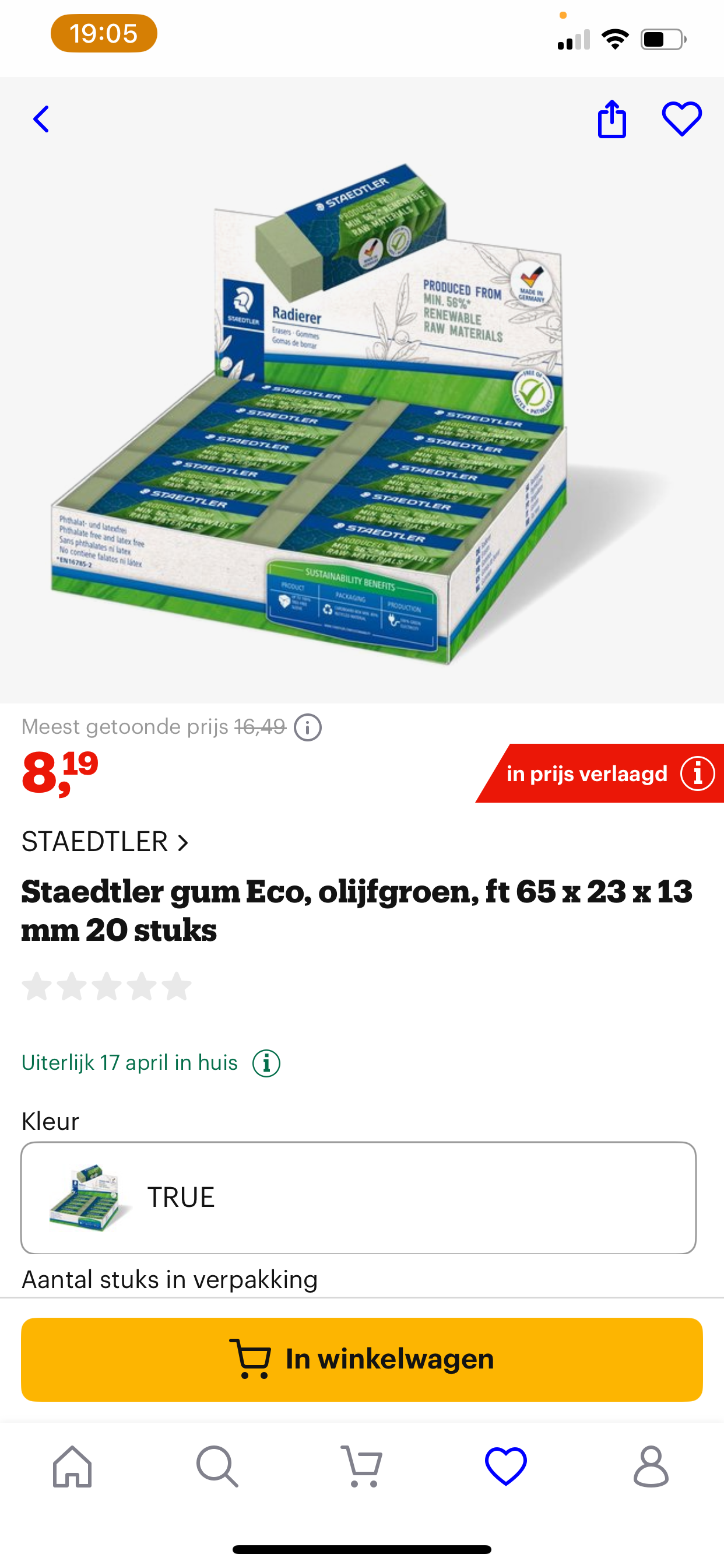 20 gommen van Staedtler