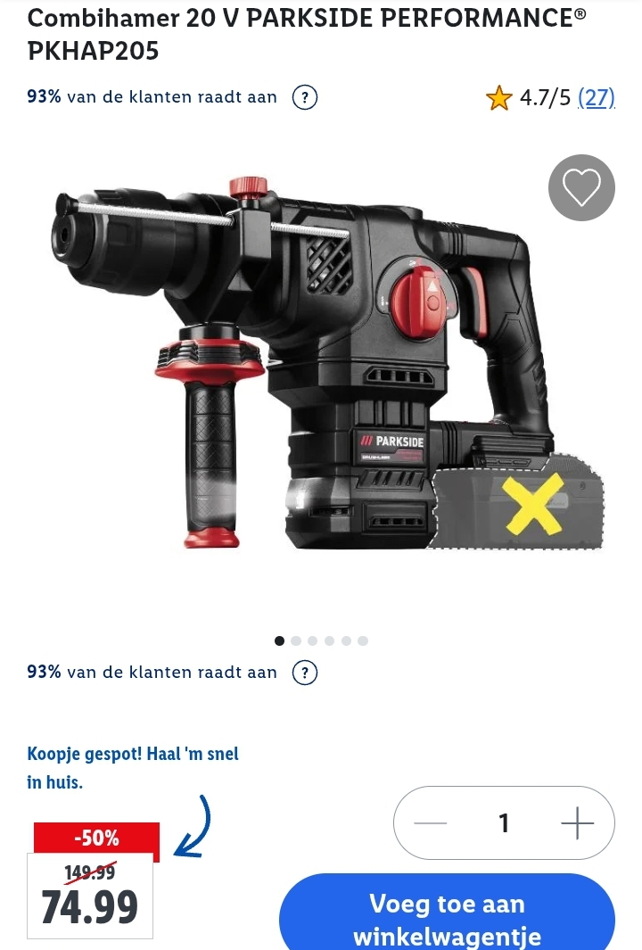 Combihamer 20 V PARKSIDE PERFORMANCE® PKHAP205