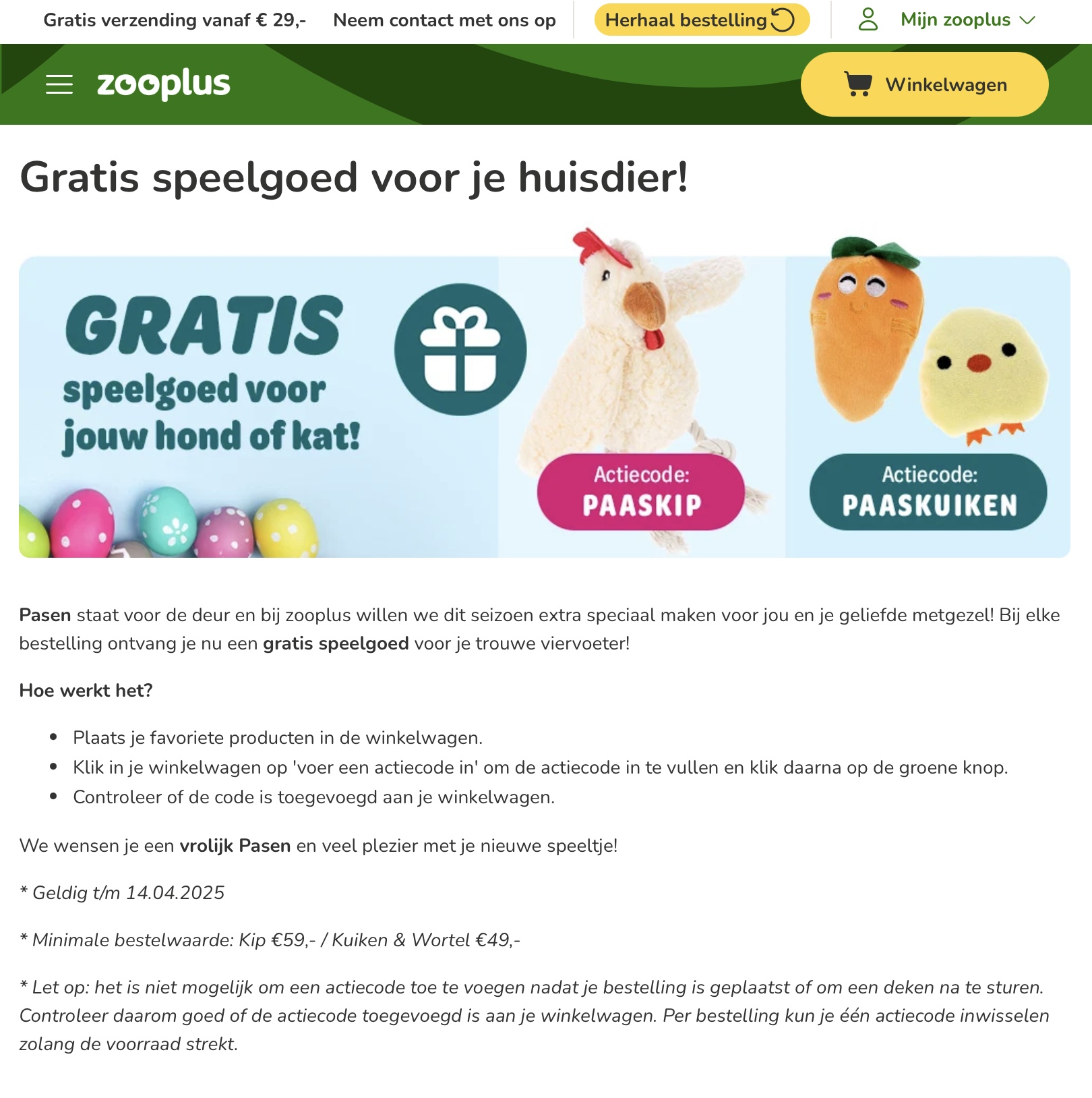 Zooplus paasspeeltjes