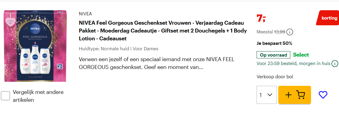 NIVEA Feel Gorgeous Geschenkset -50% ✨ Bol