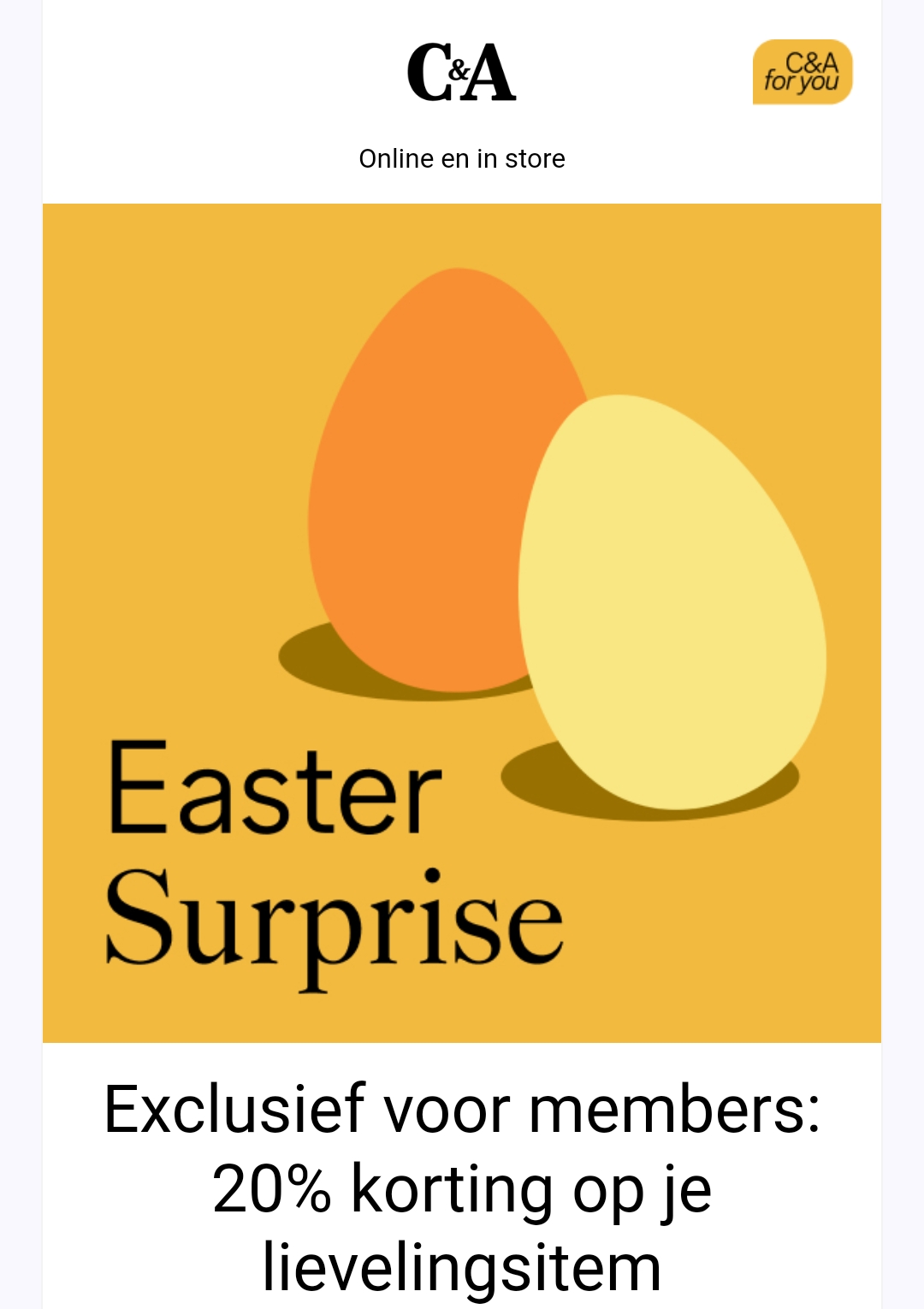 Paascadeau 20% C&A