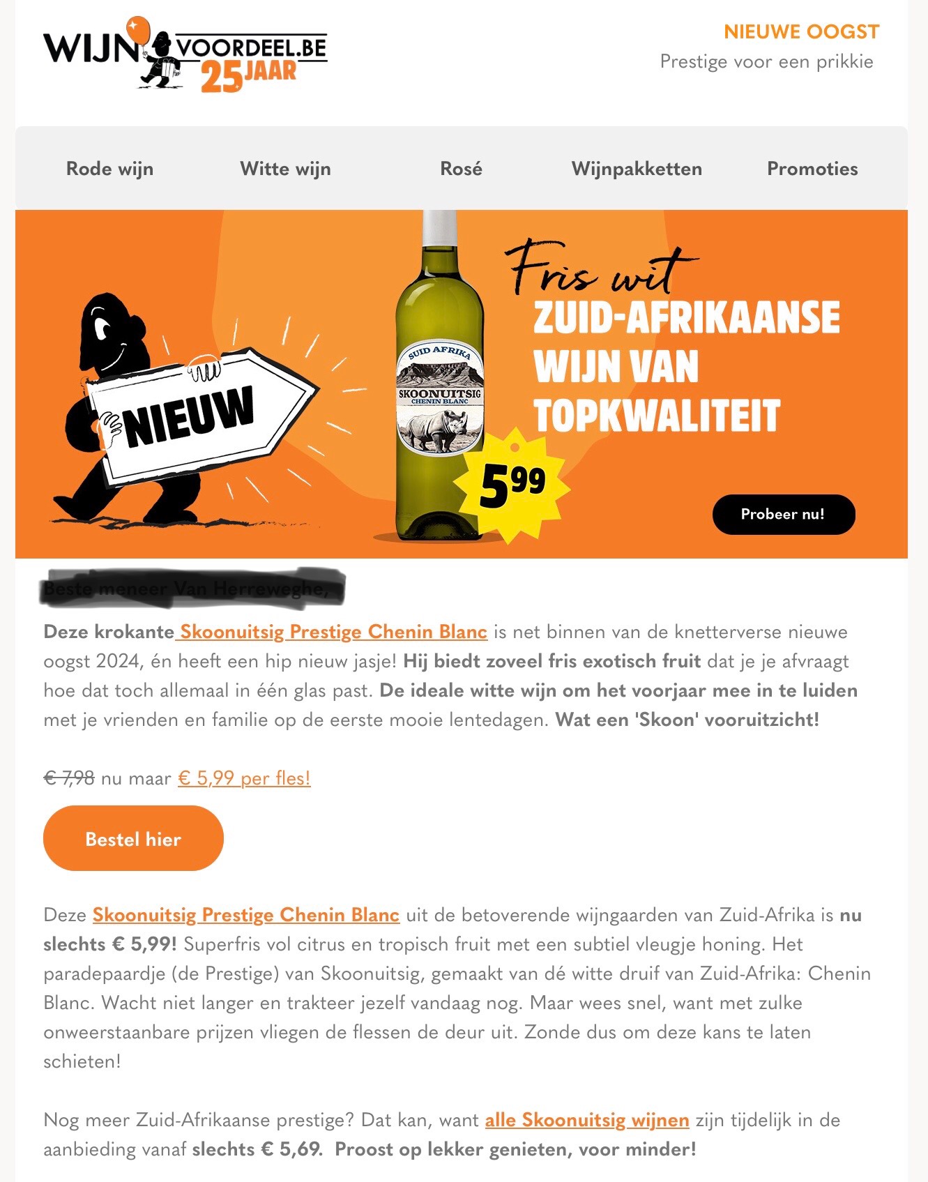 Witte wijn Skoonuitsig