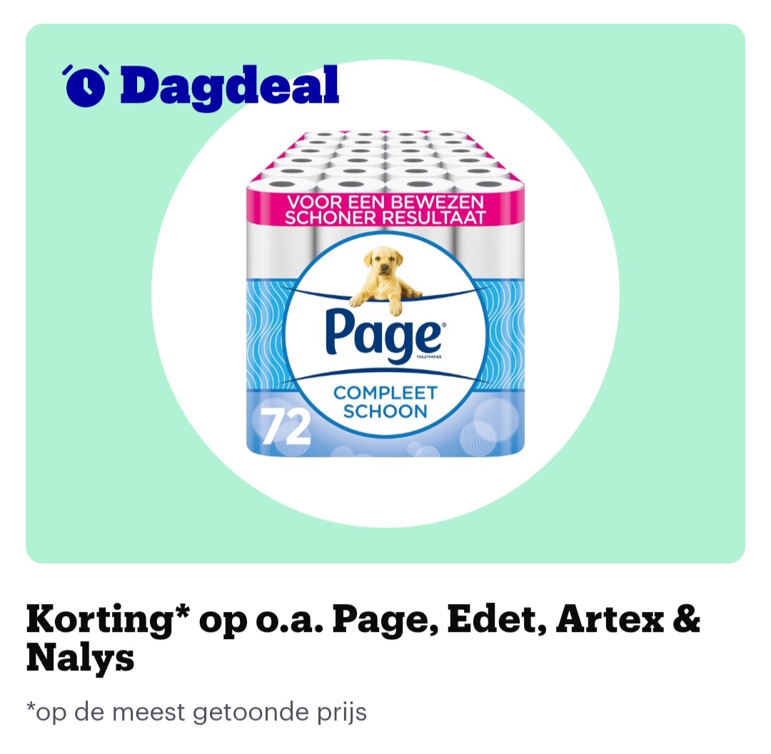 Dagdeal: Korting op huishoudpapier van o.a. Page, Nalys en Edet bij bol.com