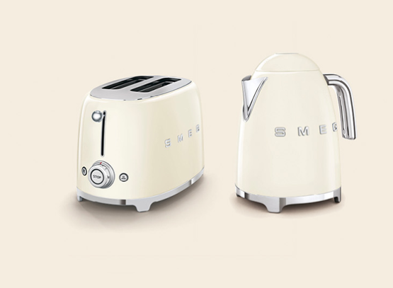 Waterkoker en broodrooster met 20% korting bij SMEG