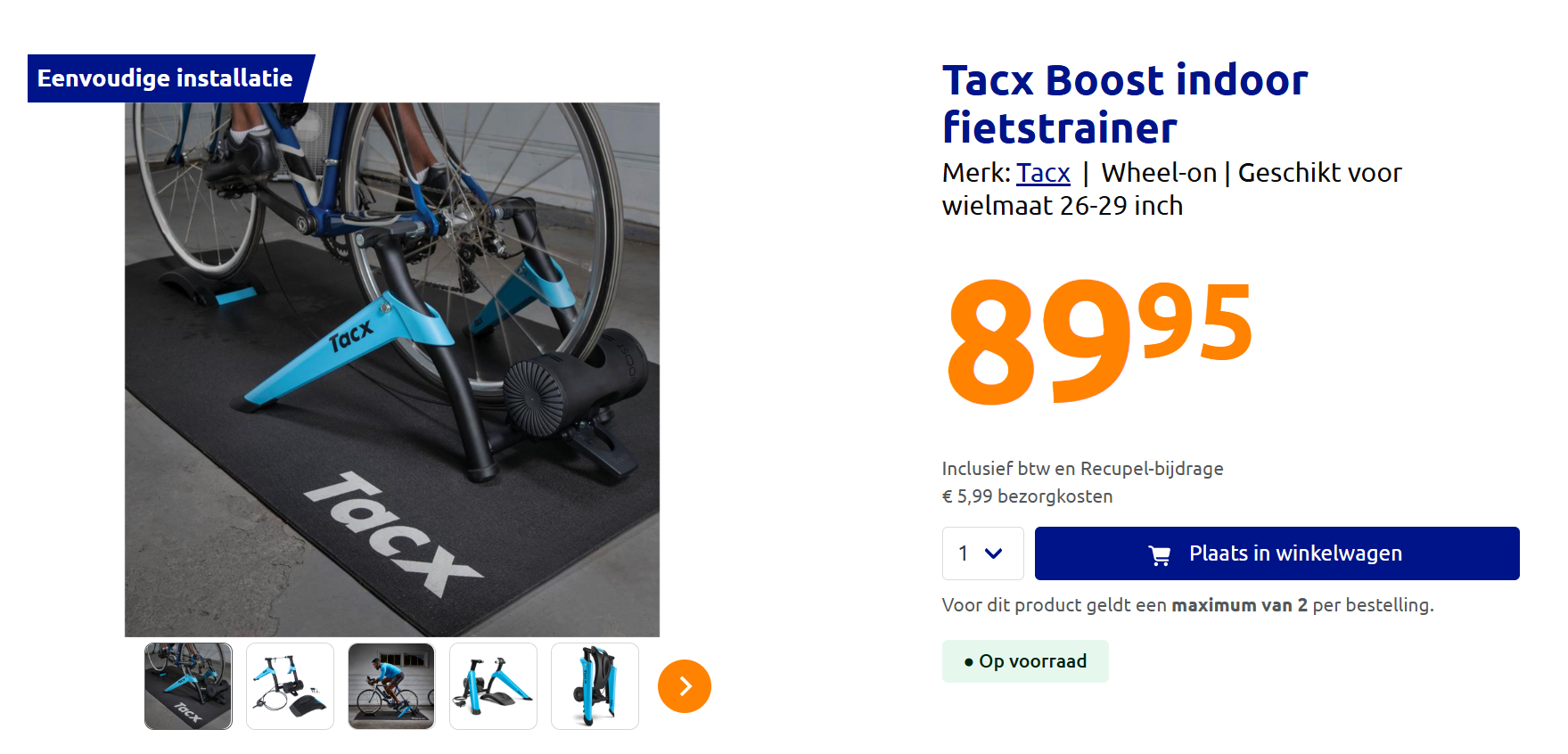 Tacx Boost indoor fietstrainer bij Action online