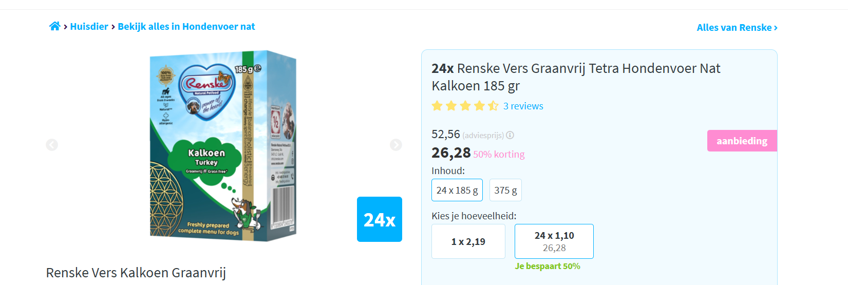 Renske Graanvrij honden natvoer aan -50%