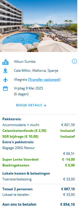 6 dagen all-in met vlucht voor € 443,15 p.p. 😱
