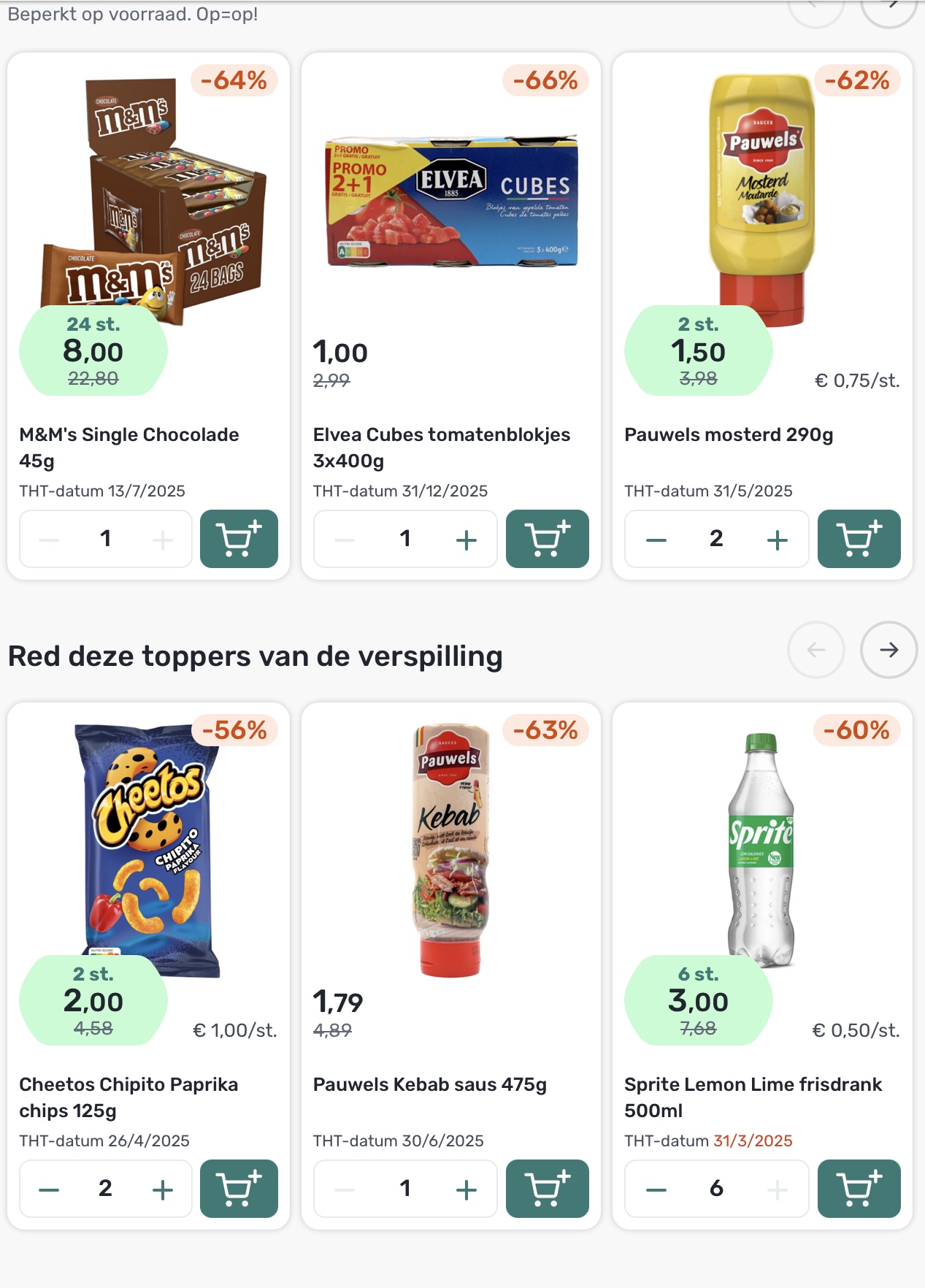 M&M’s, tomatenblokjes, mosterd