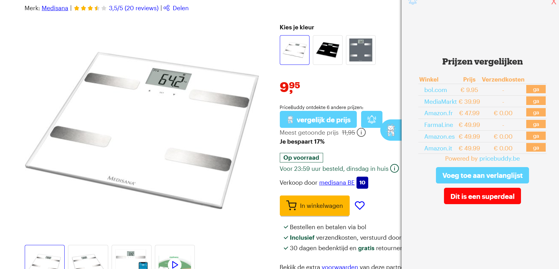 personen weegschaal medisana bij bol
