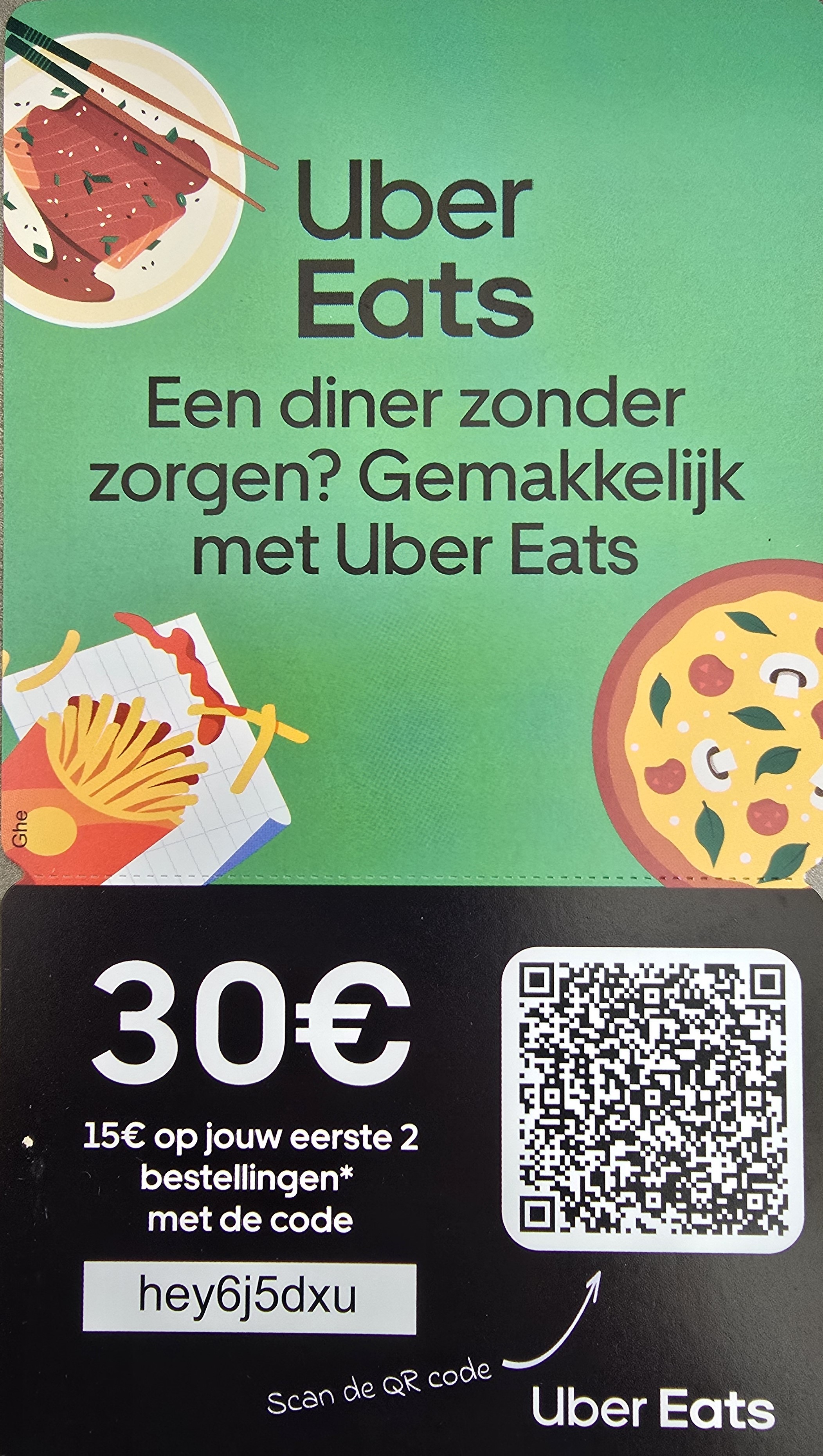 Uber Eats: 30 Euro korting